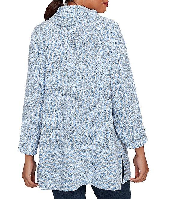 Ruby Rd. Chenille Space-Dye Cowl Neck 3/4 Sleeve Top Product Image