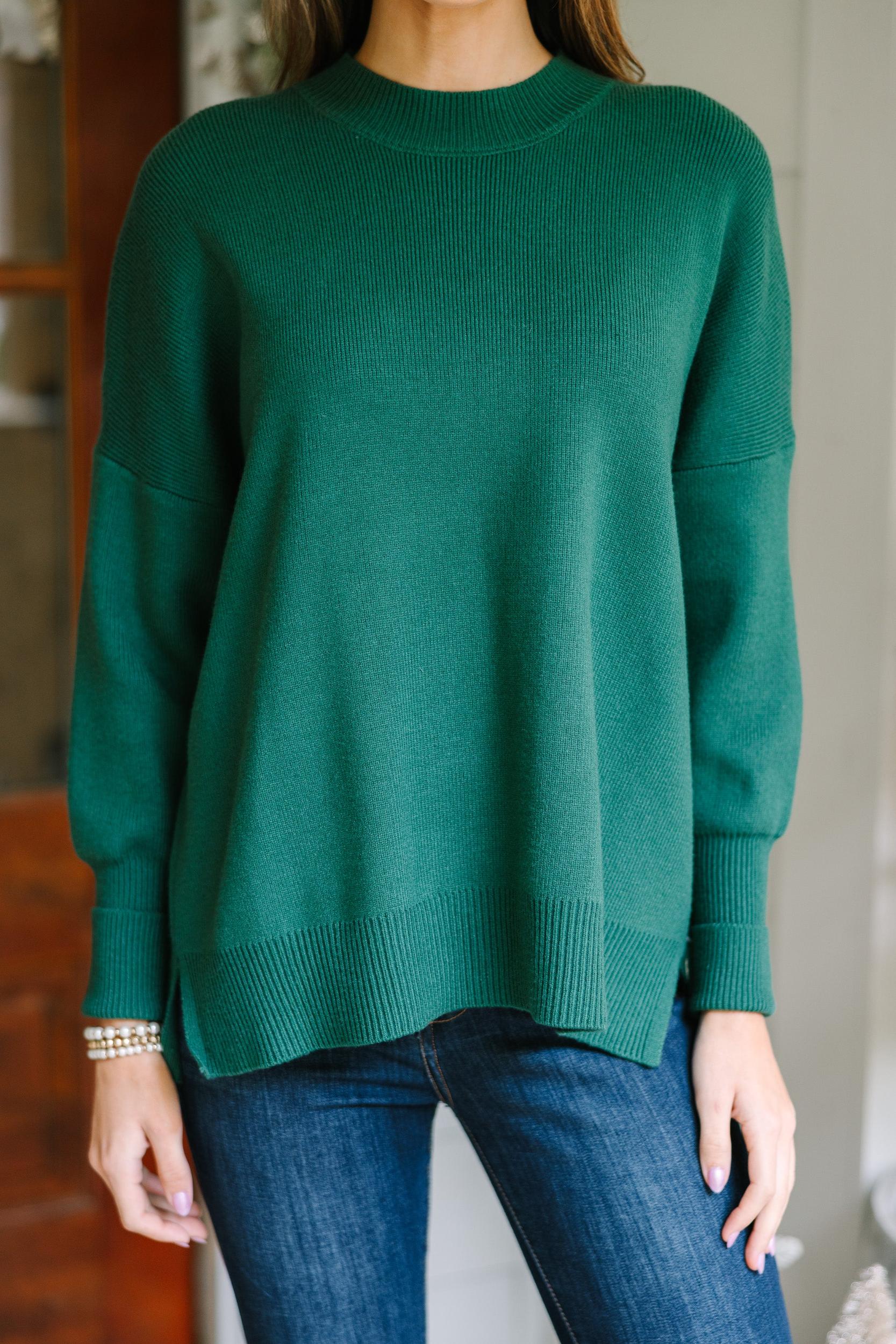 Perfectly You Emerald Green Mock Neck Sweater Female Product Image