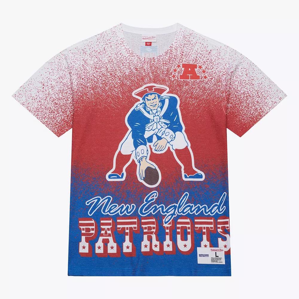 Men's Mitchell & Ness  White New England Patriots Team Burst Vintage Logo T-Shirt, Size: XL Product Image