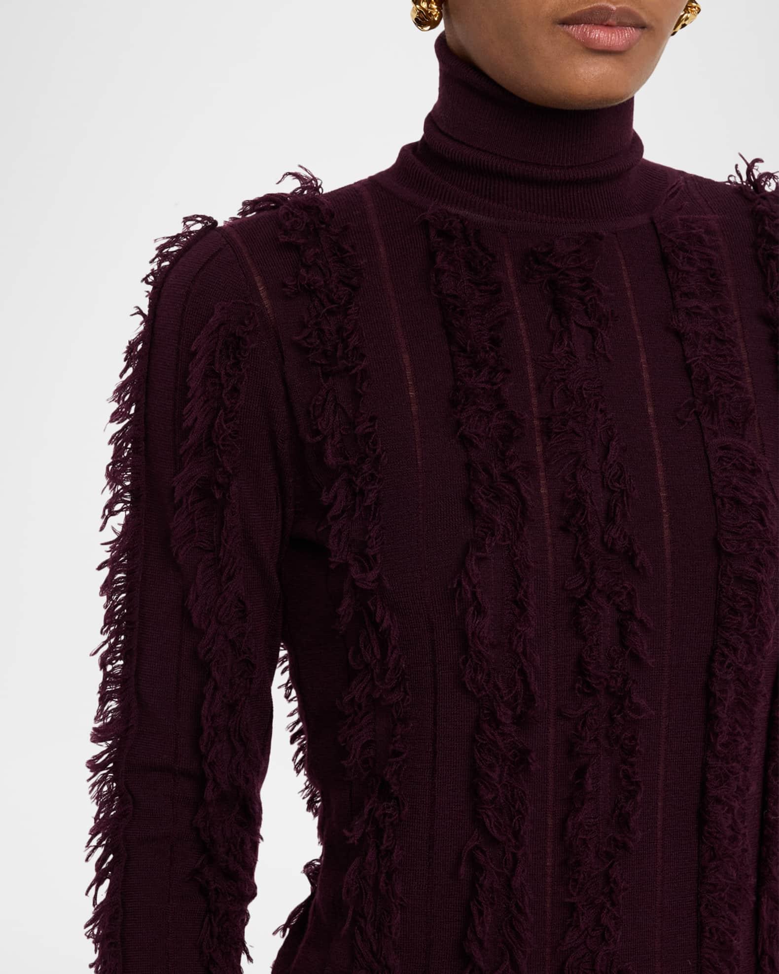 Evangeline Fringed Knit Maxi Pencil Skirt Product Image