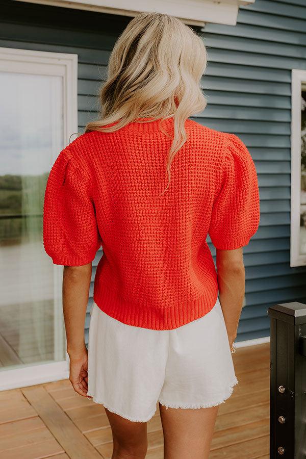 Social Outing Knit Top in Red Product Image