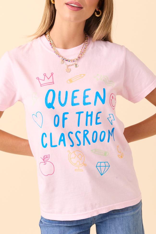 Queen Of The Classroom Light Pink Graphic Tee Product Image
