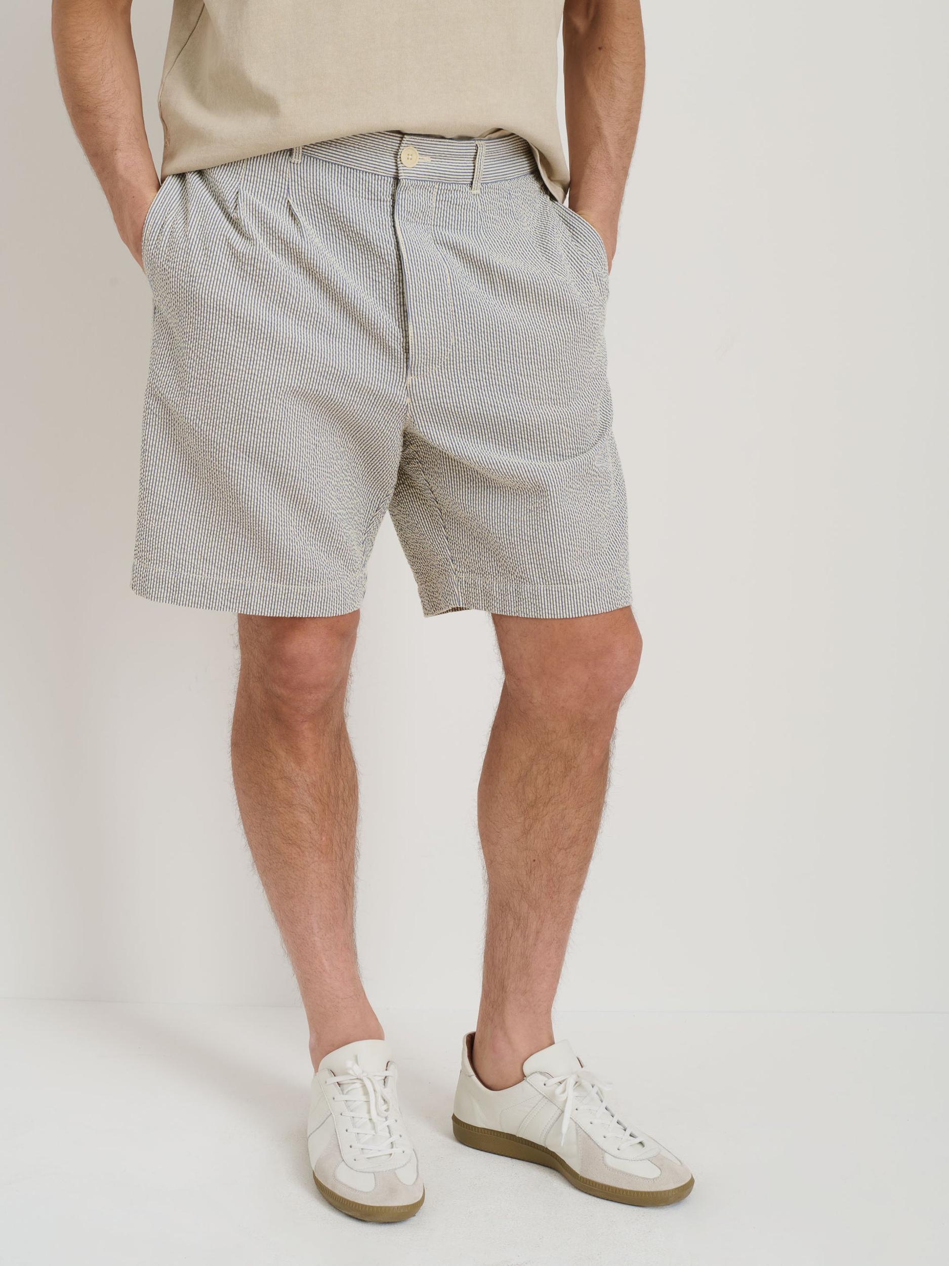 Standard Pleated Short In Seersucker Product Image
