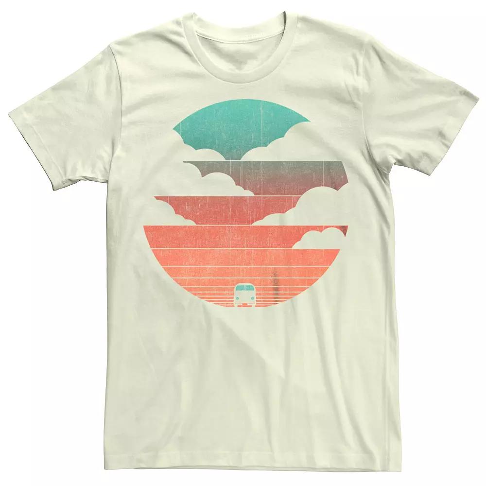 Men's Driving Into Sunset Graphic Tee, Size: Medium, Natural Product Image