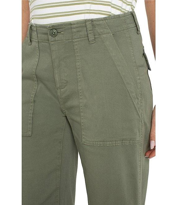 Liverpool Los Angeles Twill Wide Leg Cropped Cargo Pants Product Image