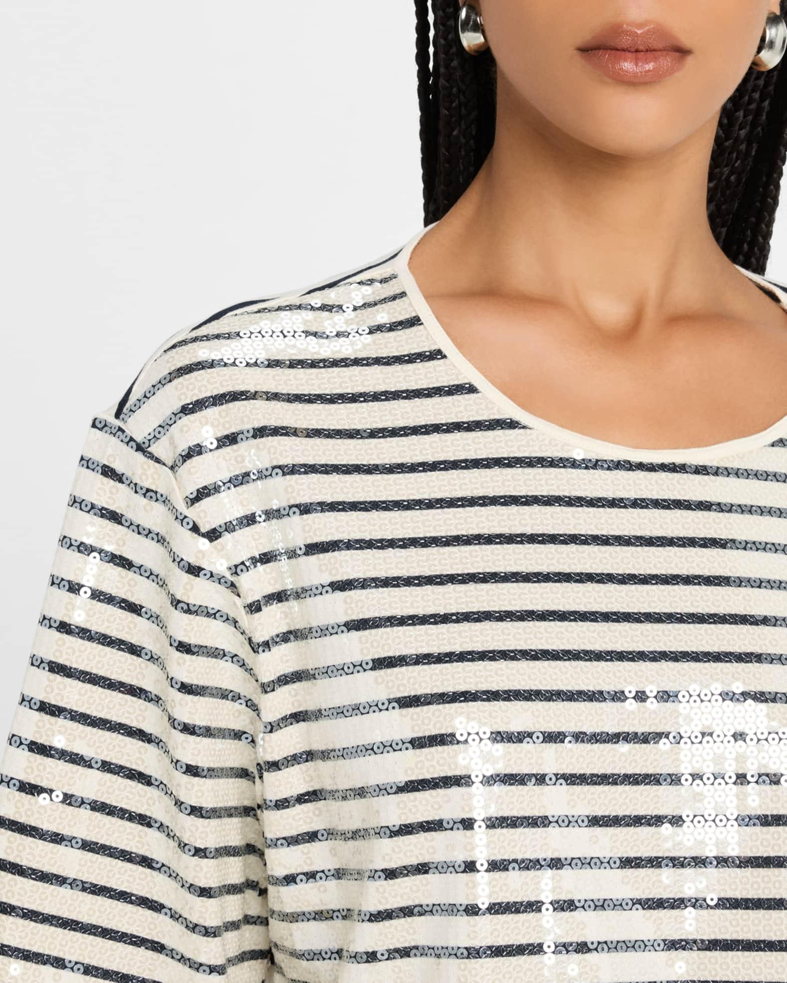 Gardone Boxy Striped Sequin Tee Product Image
