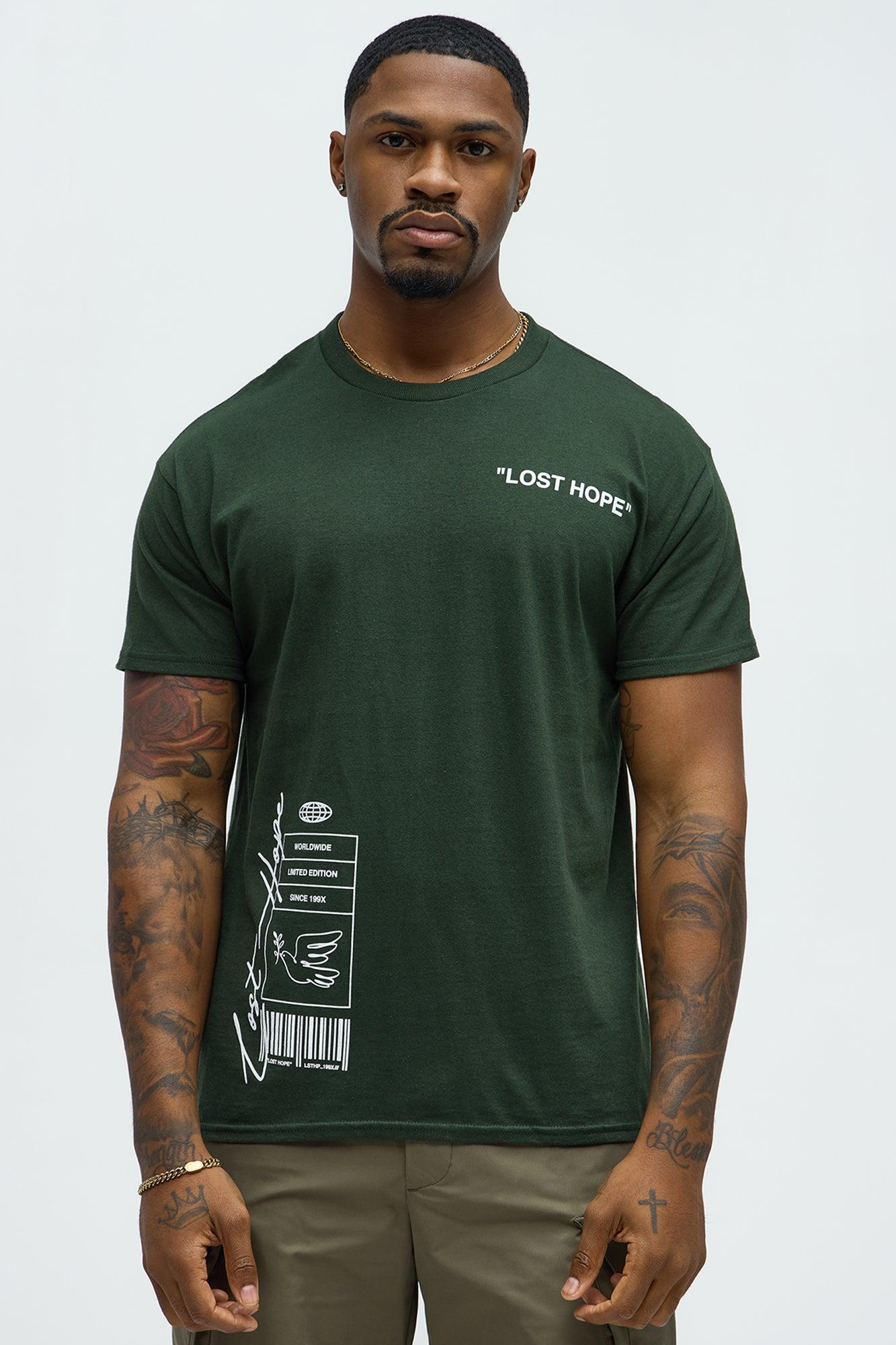 White Bird Short Sleeve Crew Neck T shirt - Hunter Green Product Image
