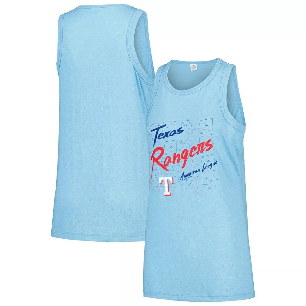 Women's Soft as a Grape Light Blue Texas Rangers Gauze High Neck Tank Top, Size: Large Product Image