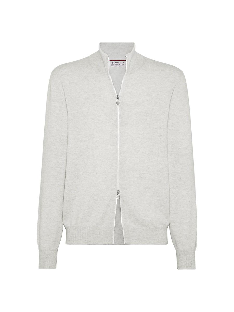 Mens Cashmere Turtleneck Cardigan with Zipper Product Image