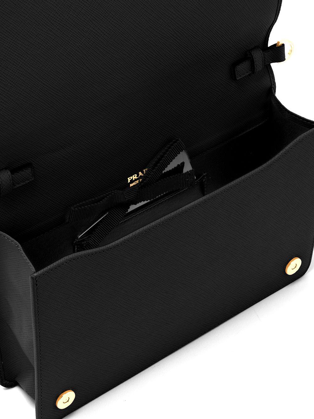 logo-lettering Saffiano leather shoulder bag Product Image