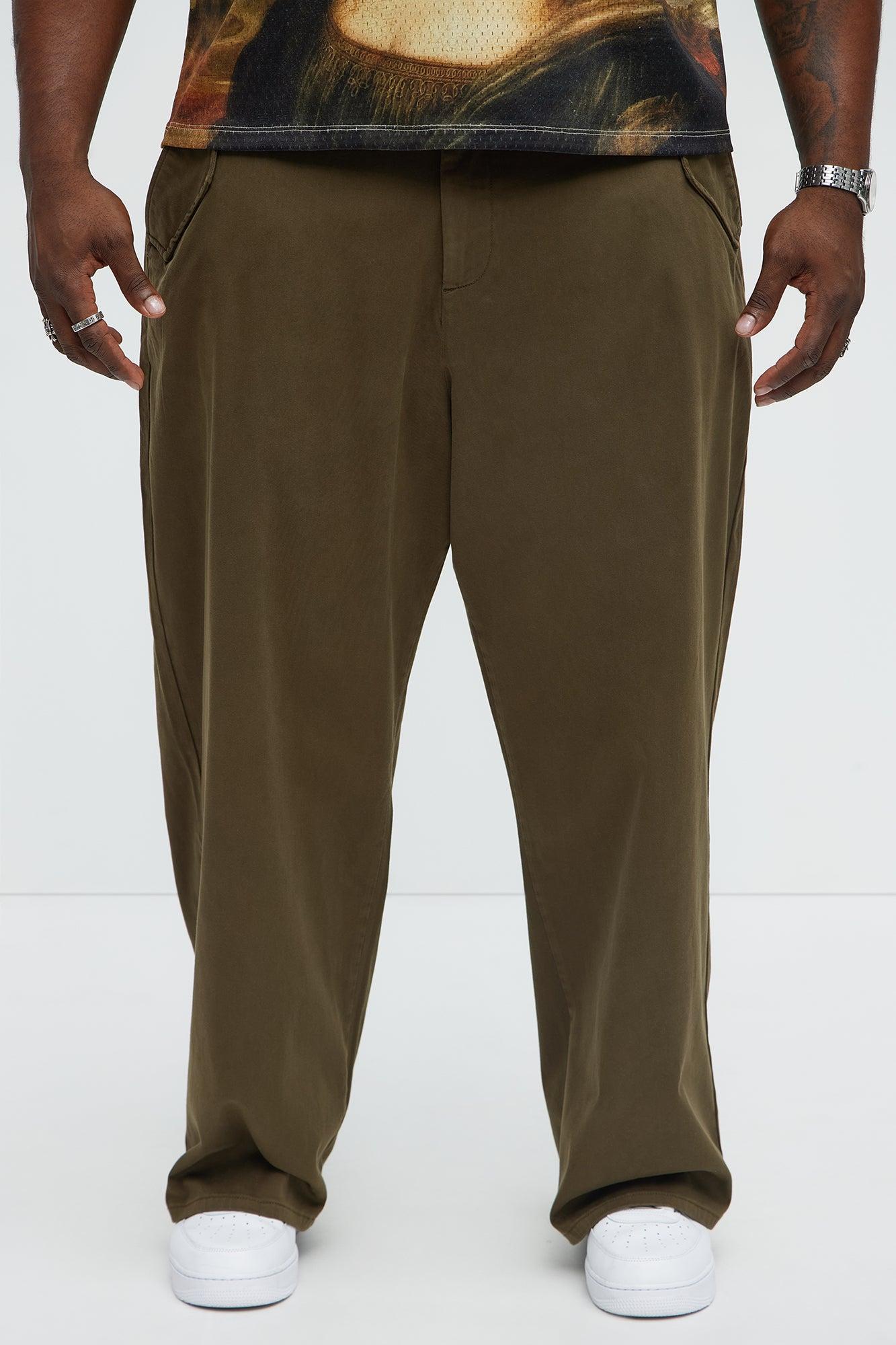Cambria Vintage Hybrid Waist Baggy Relaxed Pants - Olive Product Image