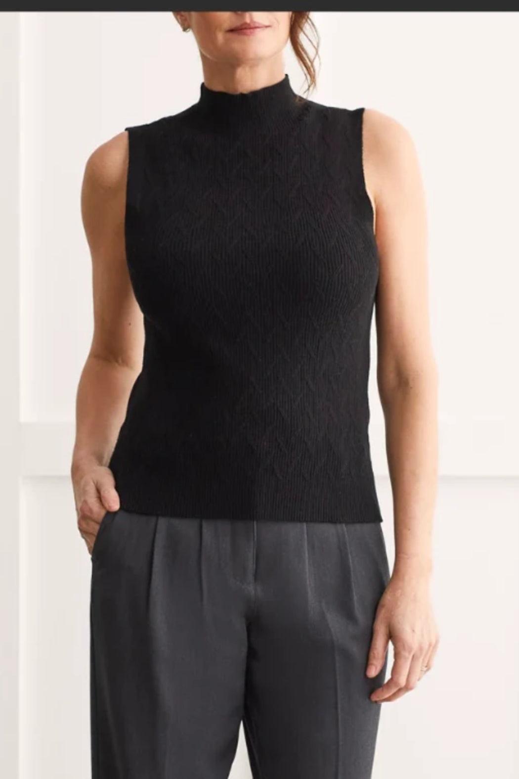 Sleeveless Mock Neck Sweater Product Image