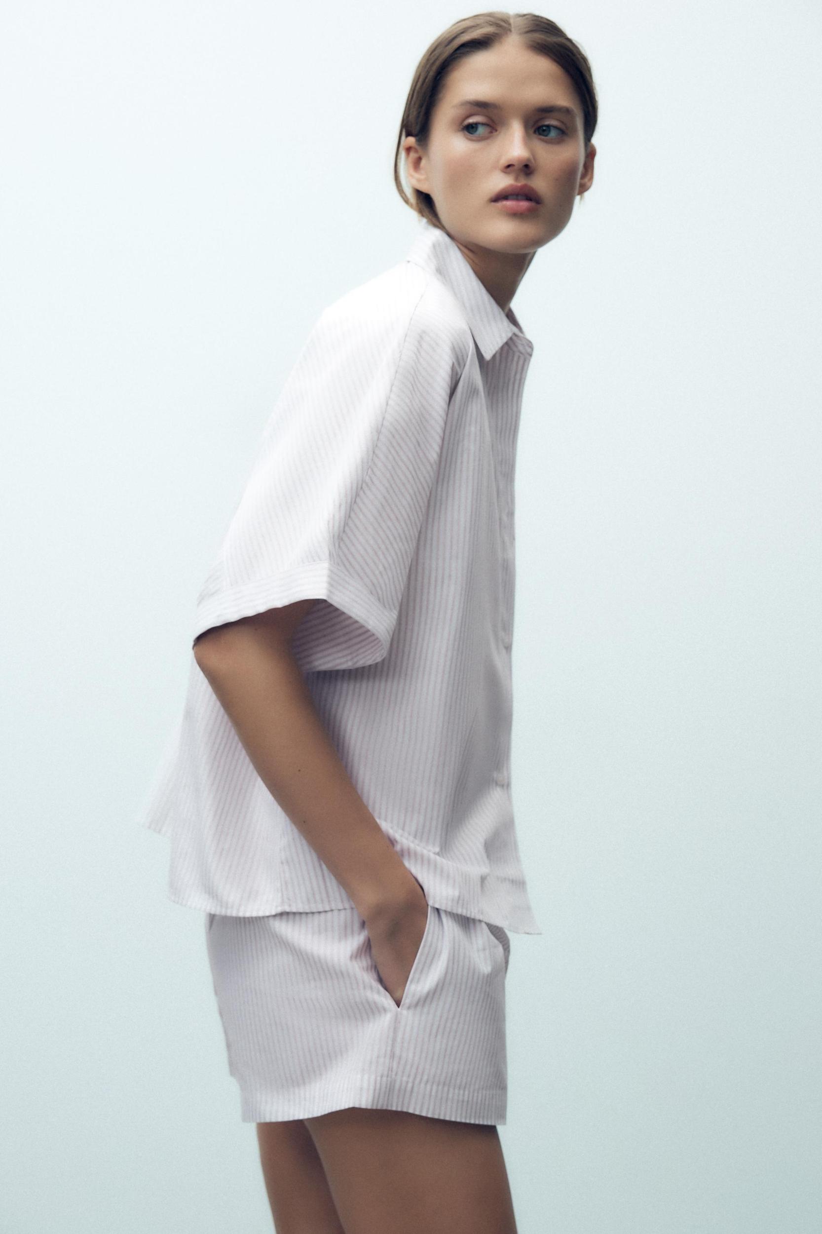 STRIPED PAJAMA SHORTS Product Image