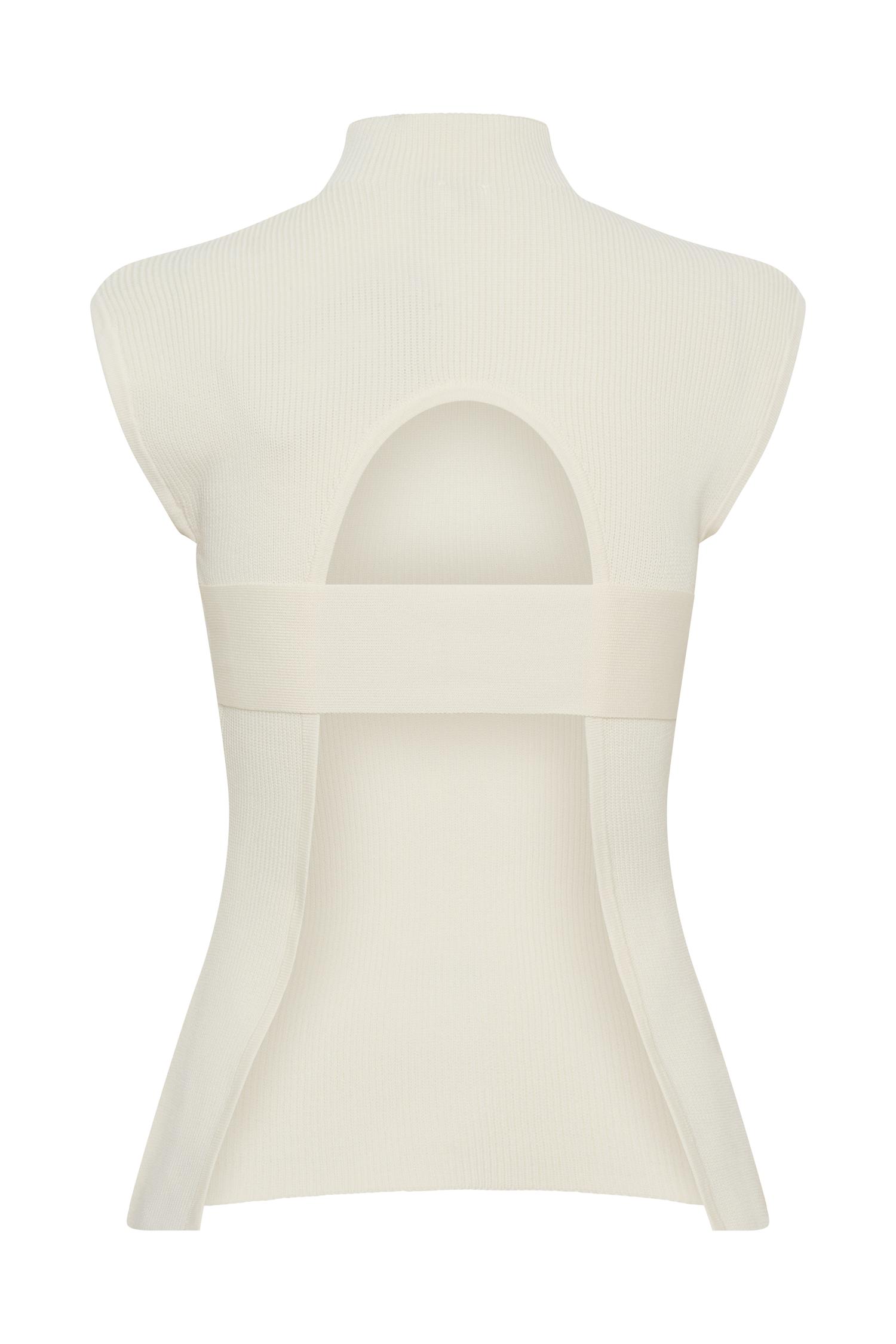 Maxine Knit Open Back Top - Ivory Product Image