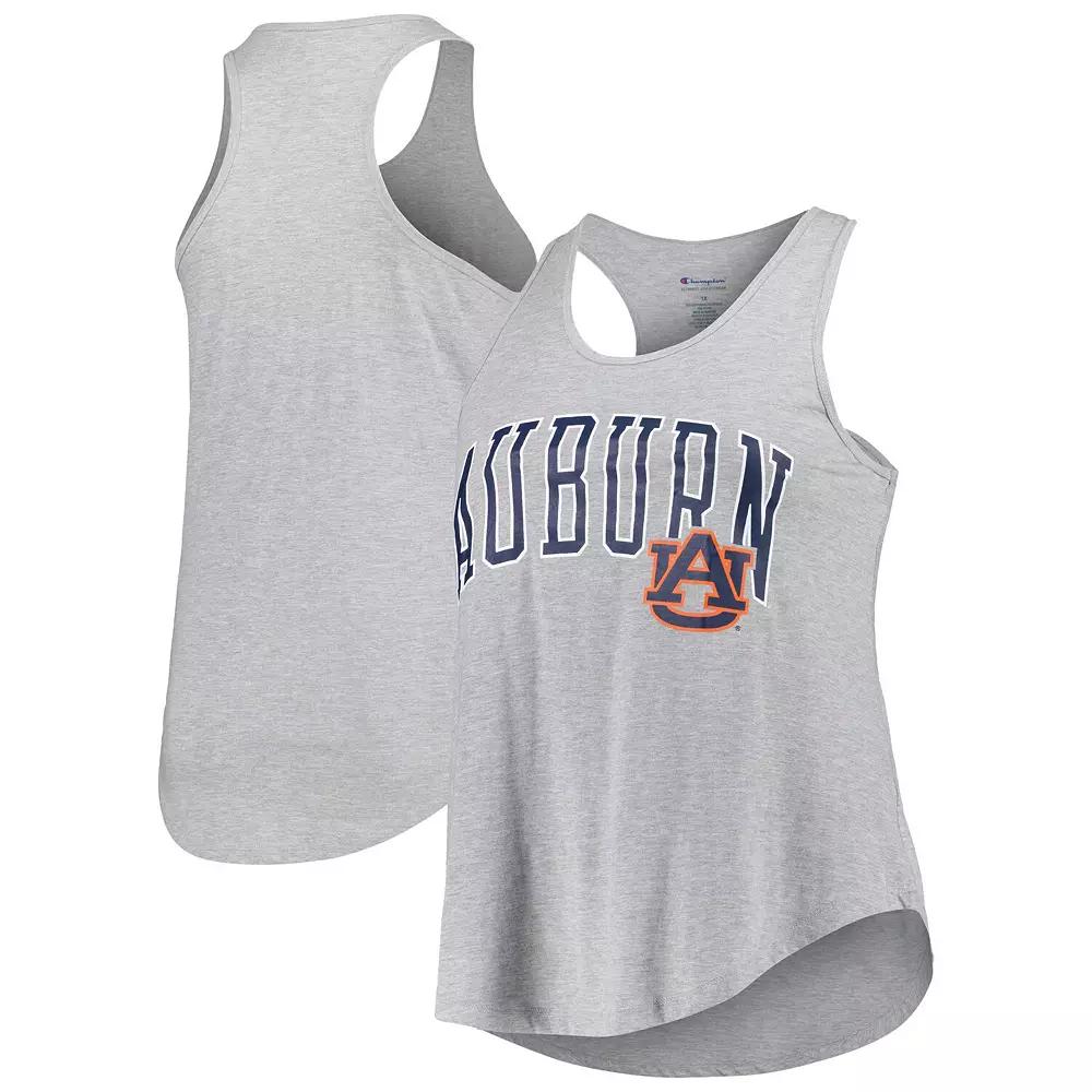 Women's Profile Heather Gray Auburn Tigers Arch Logo Racerback Scoop Neck Tank Top,  Product Image