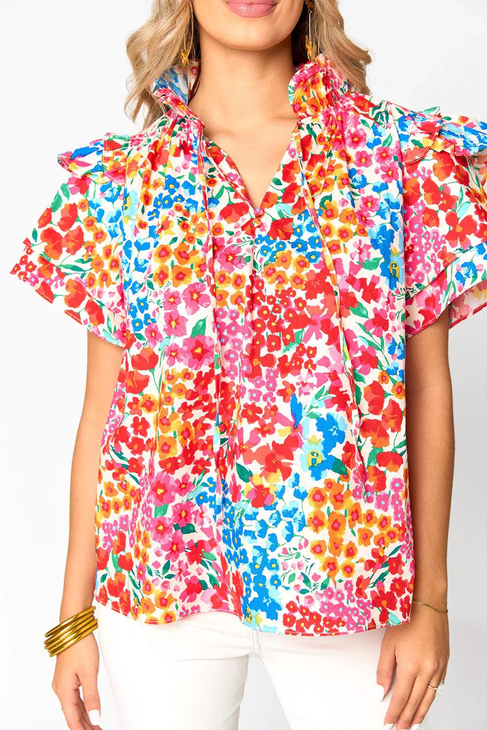 Shauna Ruffle Shoulder Top Product Image