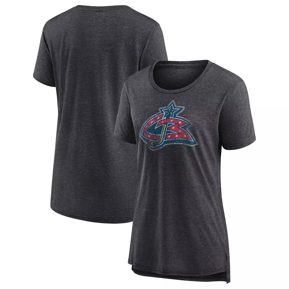 Women's Fanatics Heather Charcoal Columbus Blue Jackets Special Edition 2.0 Modern T-Shirt,  Product Image
