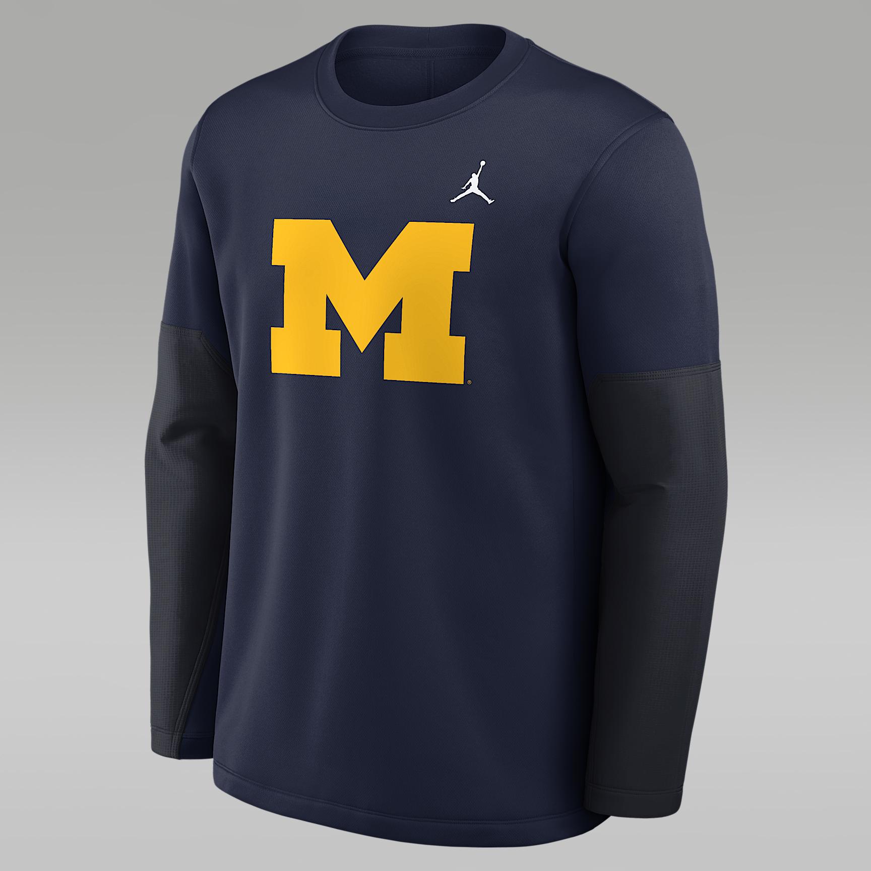 Mens Michigan Sideline Coach Jordan Brand Therma-FIT College Long-Sleeve T-Shirt | 0JBR0CZDMWN-6P4 Product Image