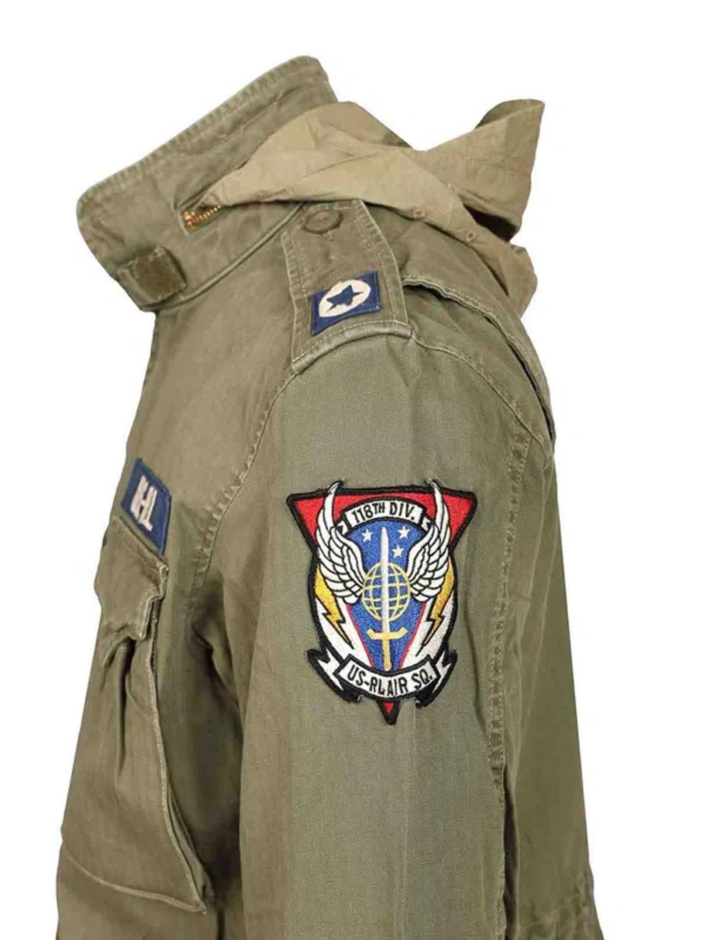 POLO RALPH LAUREN Cotton Denim Jacket With Front Logo Patch In Green Product Image