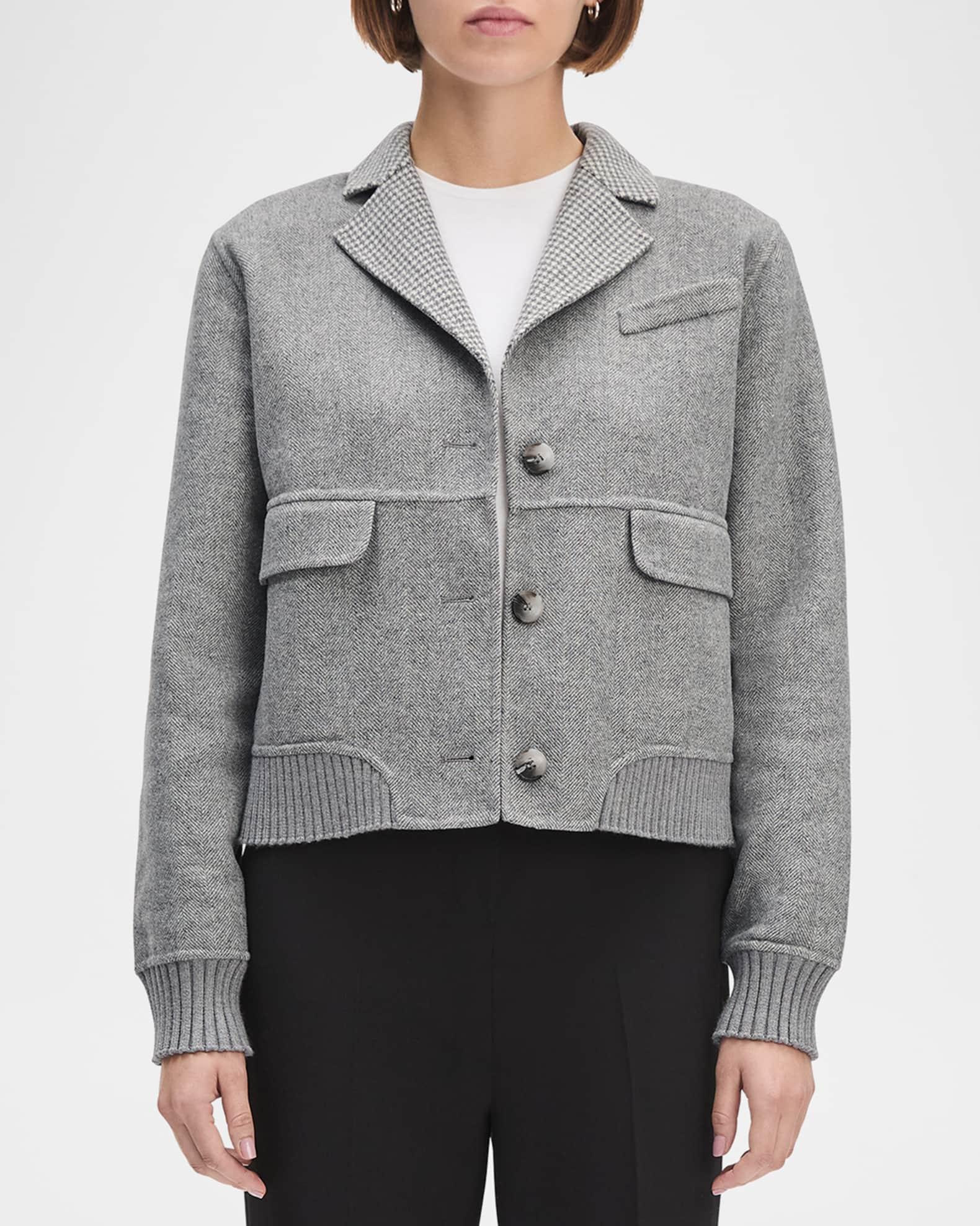 The City Herringbone Bomber Jacket  Product Image