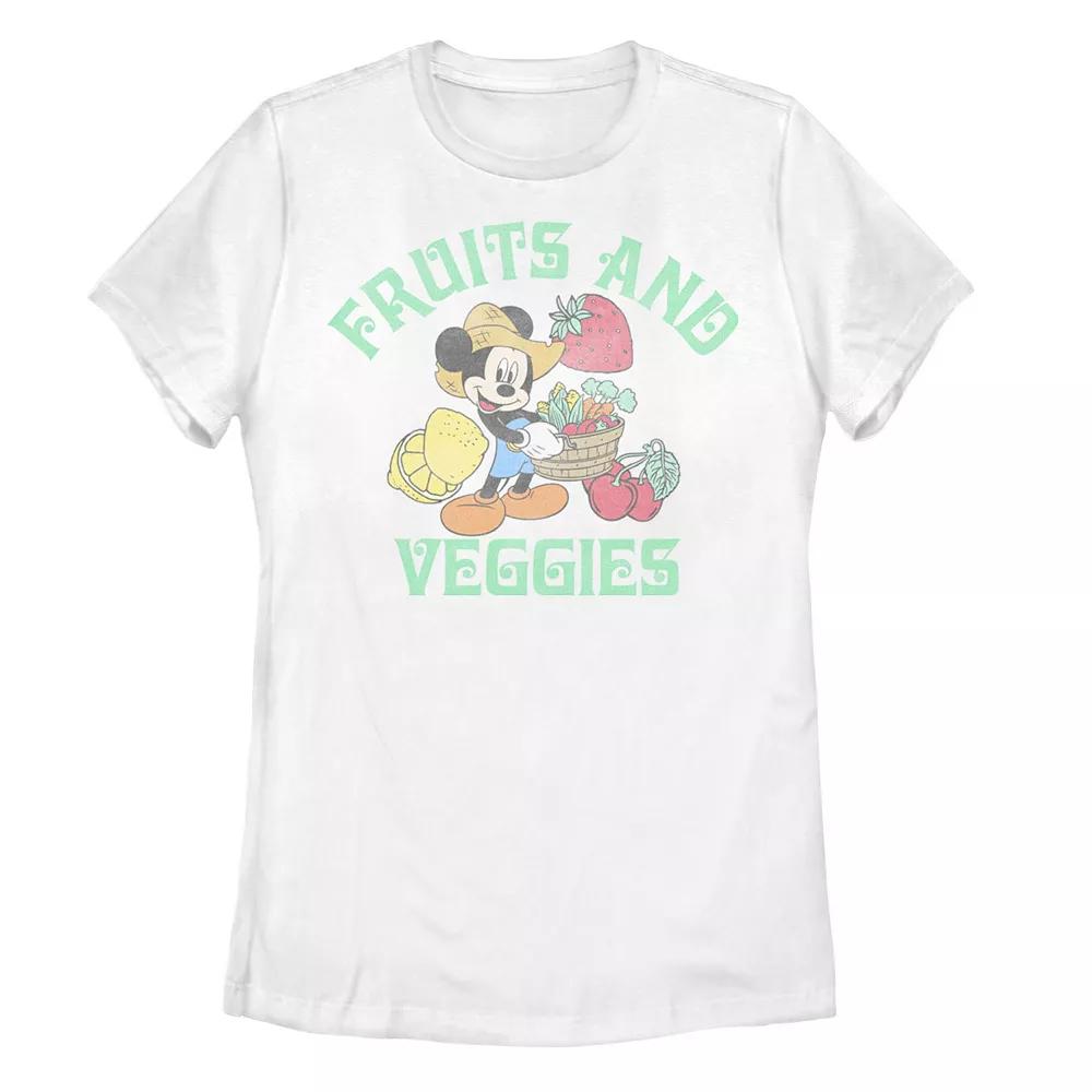 Disney's Mickey Mouse Women's Fruits & Veggies Basket Farmer Tee, Girl's,  Product Image