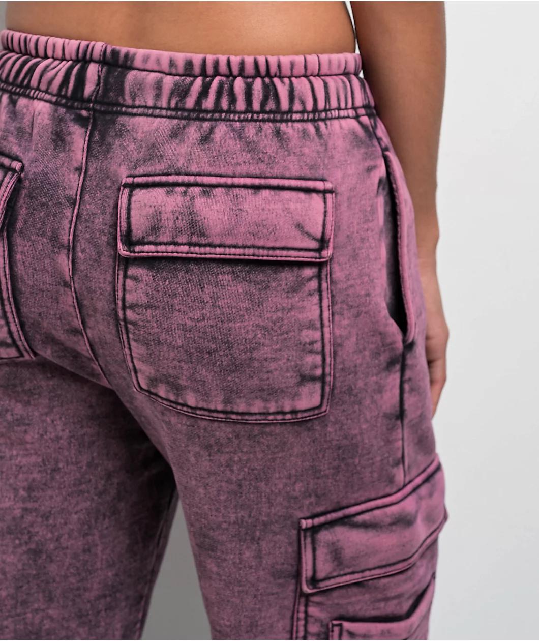 Ninth Hall Fundamentals Koa Purple Wash Relaxed Cargo Sweatpants Product Image