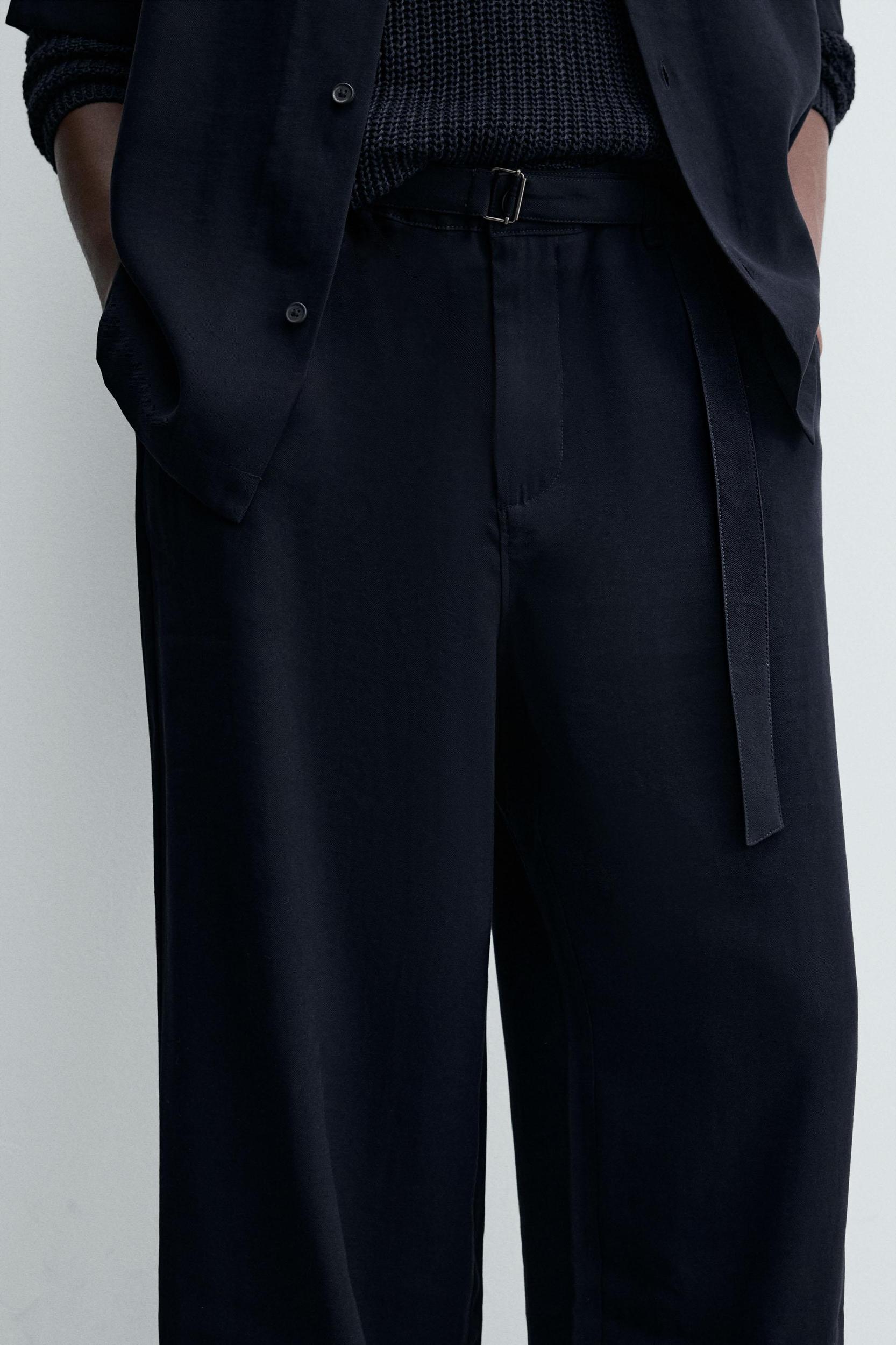 RELAXED FIT BELTED PANTS Product Image