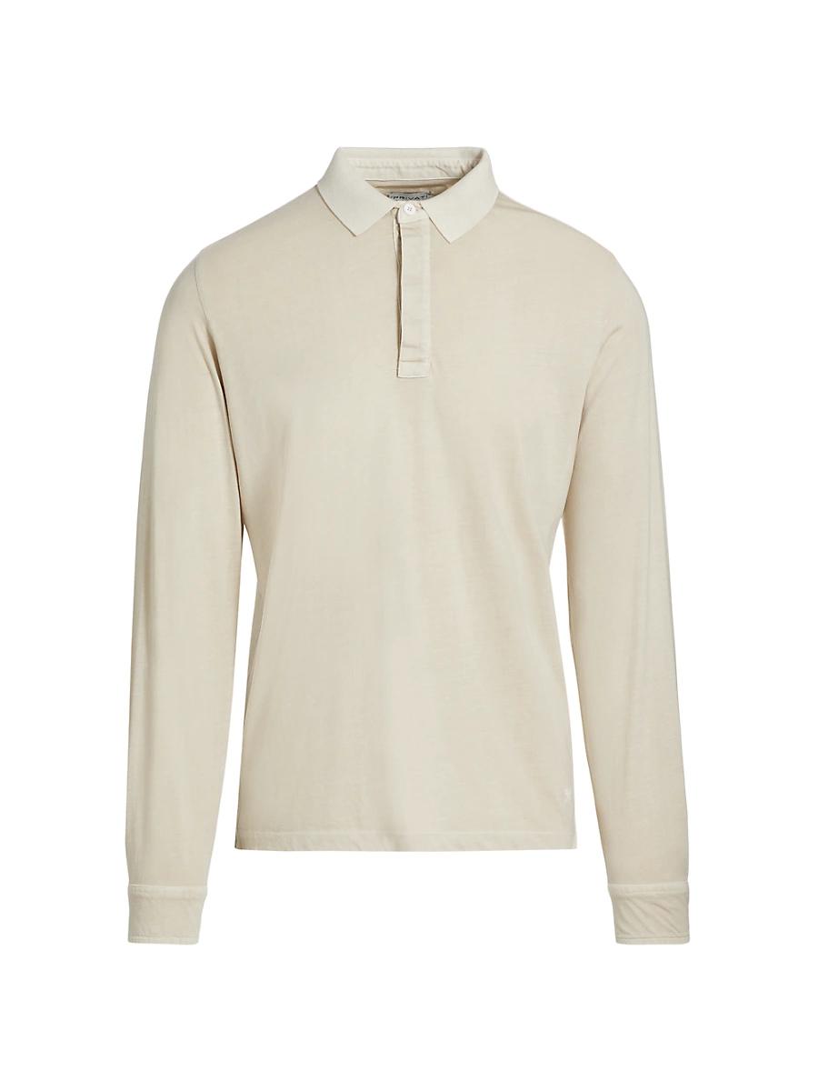 Mens COLLECTION Cotton Long-Sleeve Polo Shirt Product Image