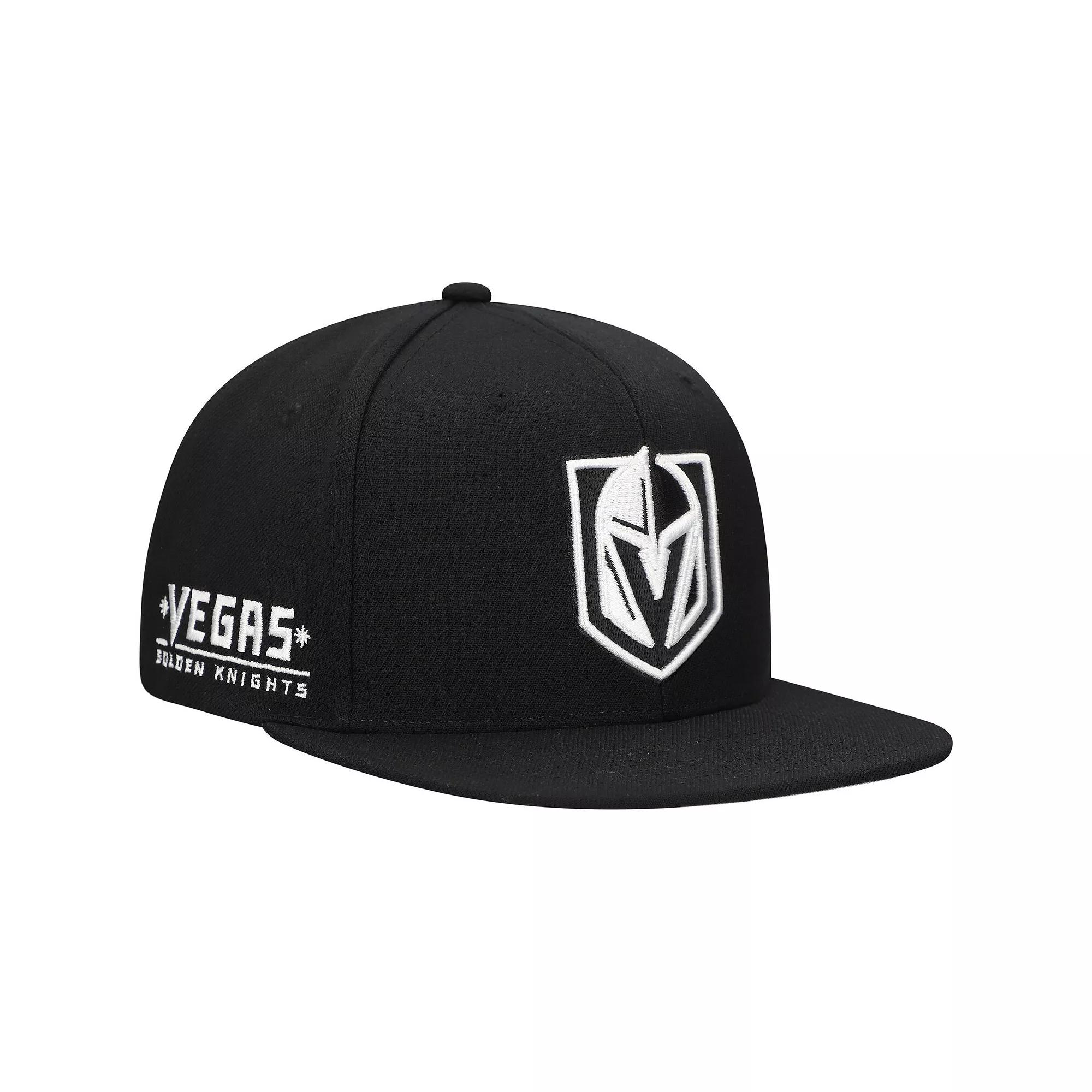 Men's Mitchell & Ness  Black Vegas Golden Knights Team Snapback Hat, Lvk Black Product Image