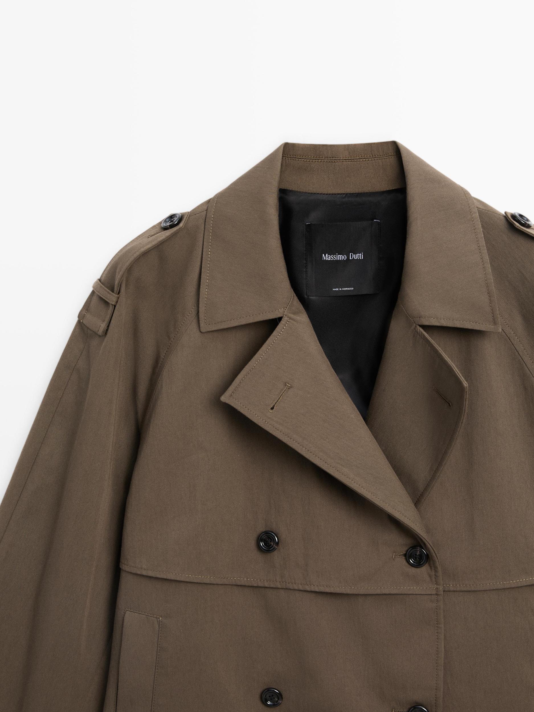 Short trench coat with belt detail Product Image