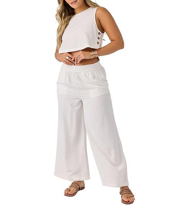 O'Neill Sanders High Rise Paperbag-Waist Linen-Blend Pants Product Image
