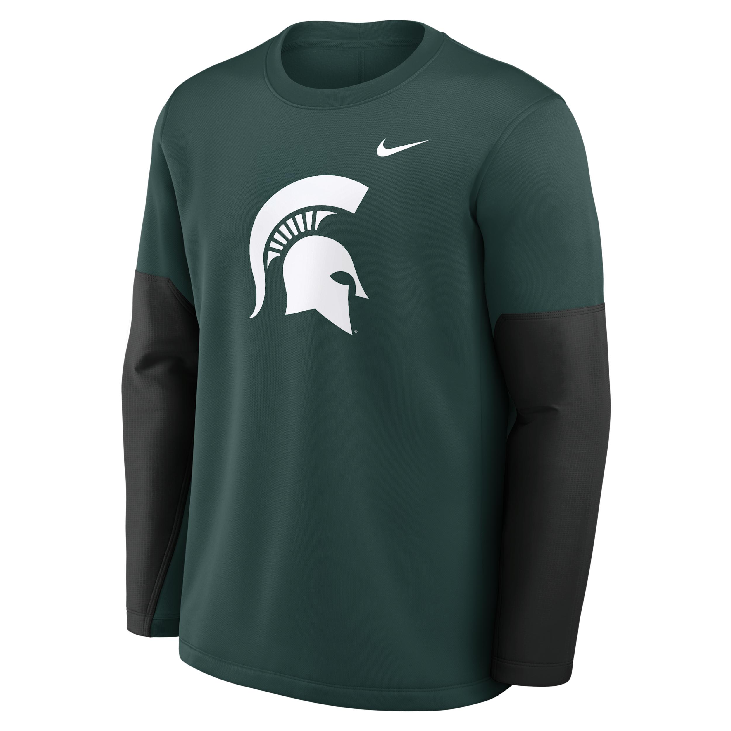 Michigan State Sideline Coach Nike Mens Therma-FIT College Long-Sleeve T-Shirt | 03BR0DF2MST-6P4 Product Image