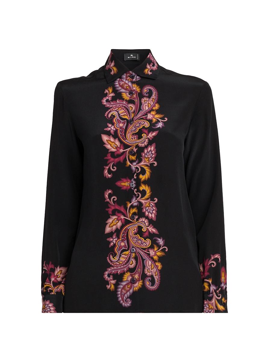 Womens Paisley Silk Shirt Product Image