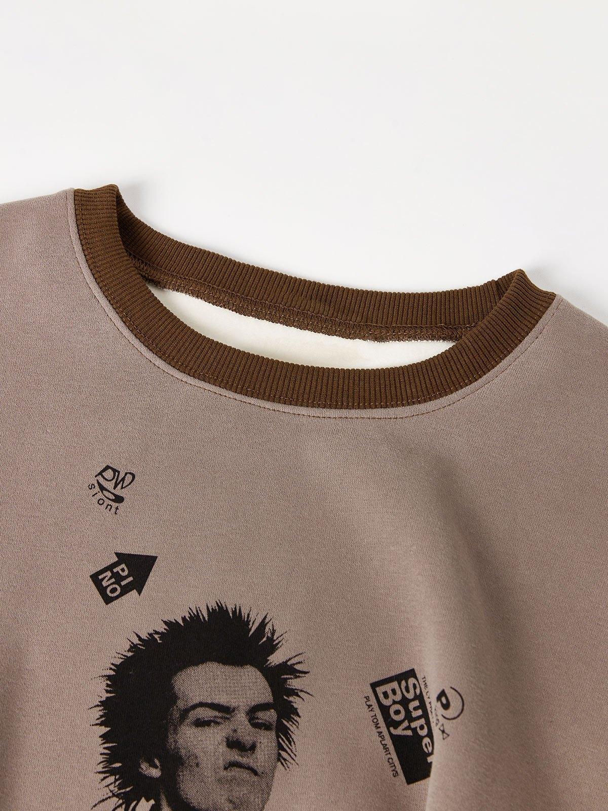 Oversized Character Print Raglan Sweatshirt Product Image