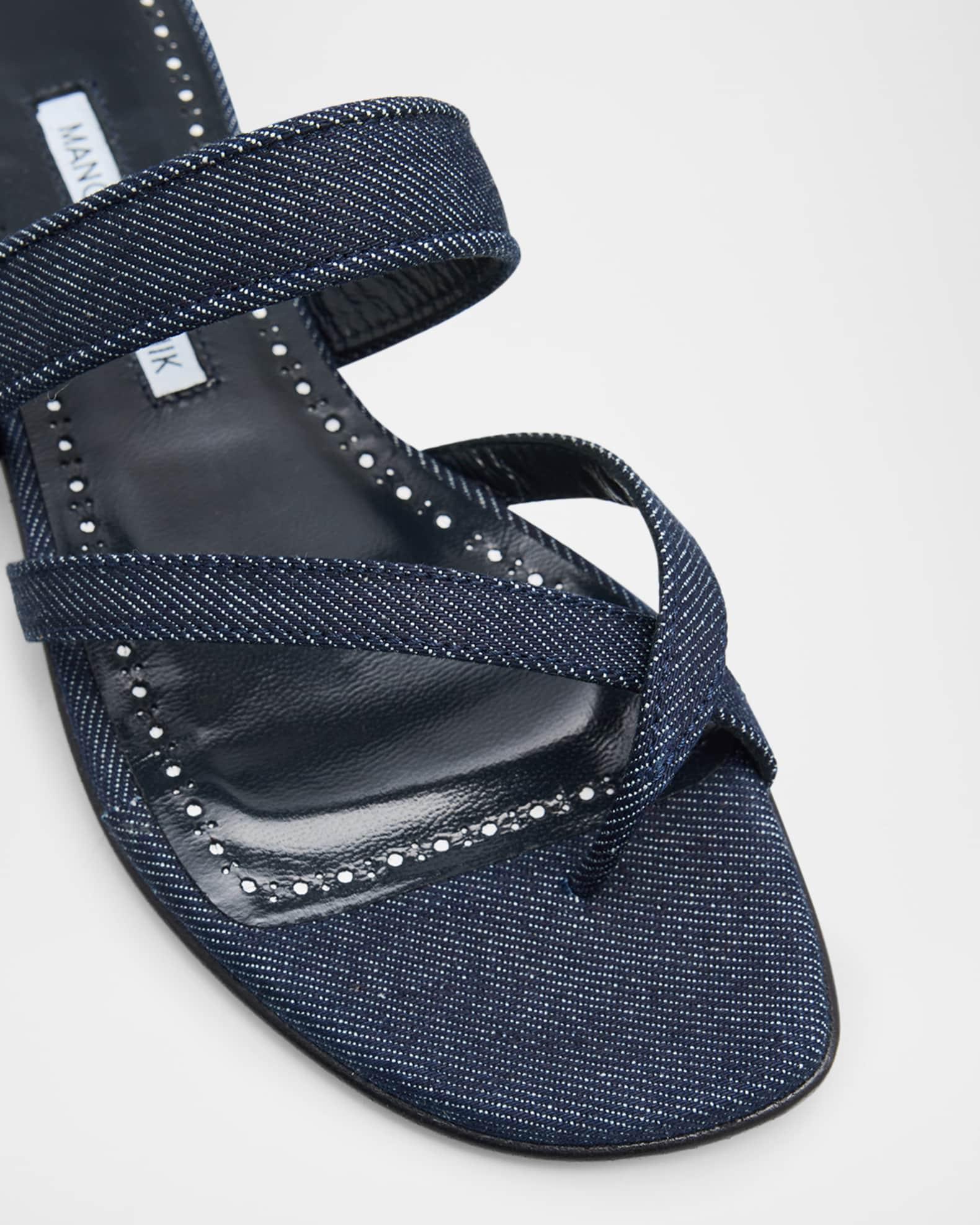 Susa Chambray Crisscross Flat Sandals Product Image