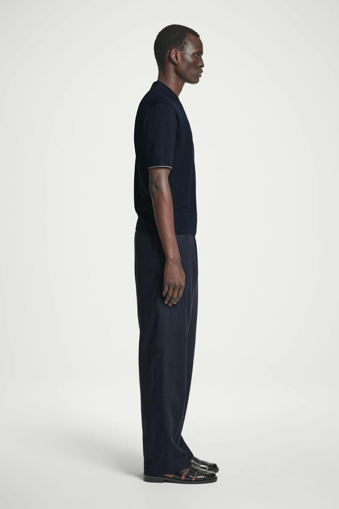 CONTRAST-TIPPED KNITTED POLO SHIRT Product Image