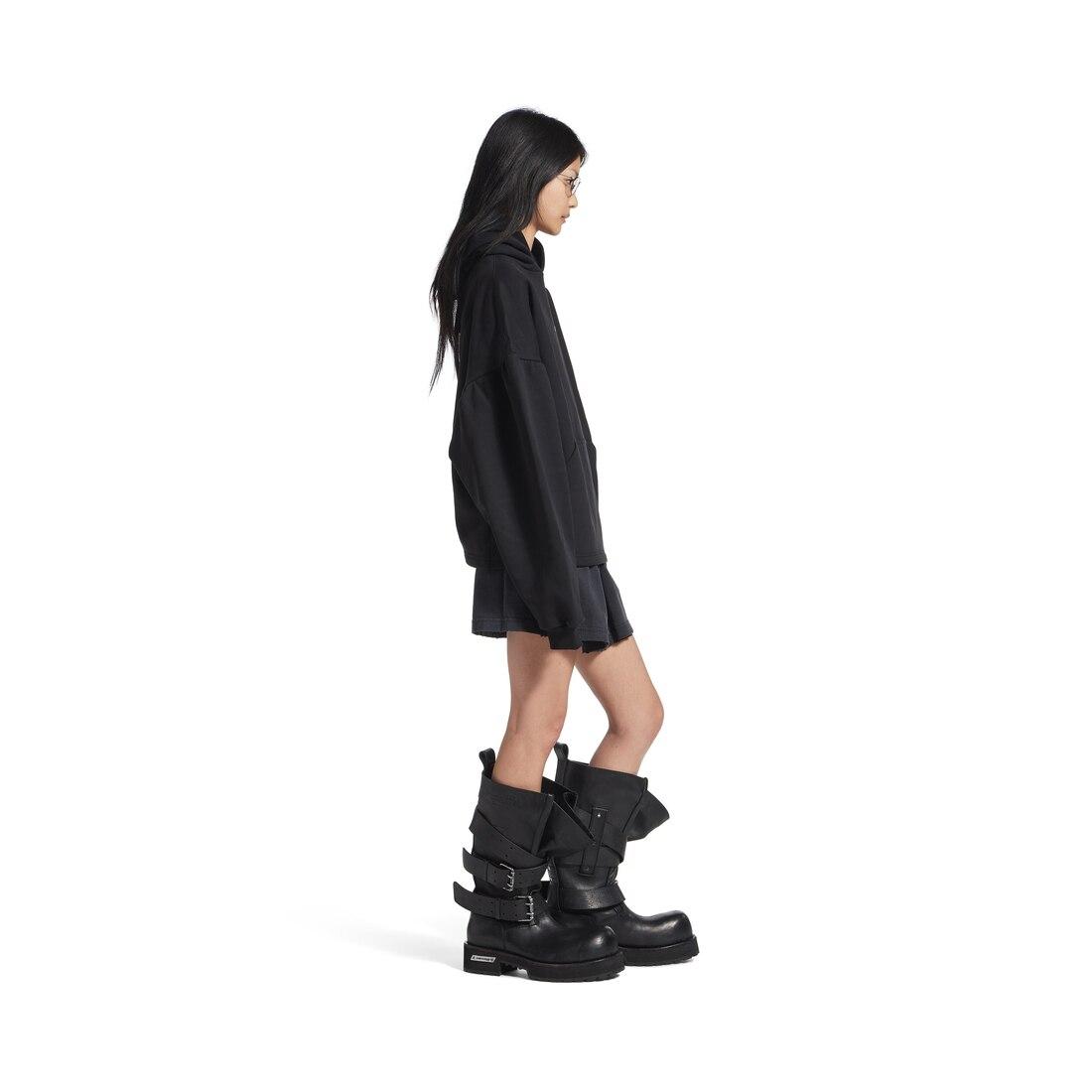 Women's Balenciaga Back Cropped Hoodie in Black Product Image