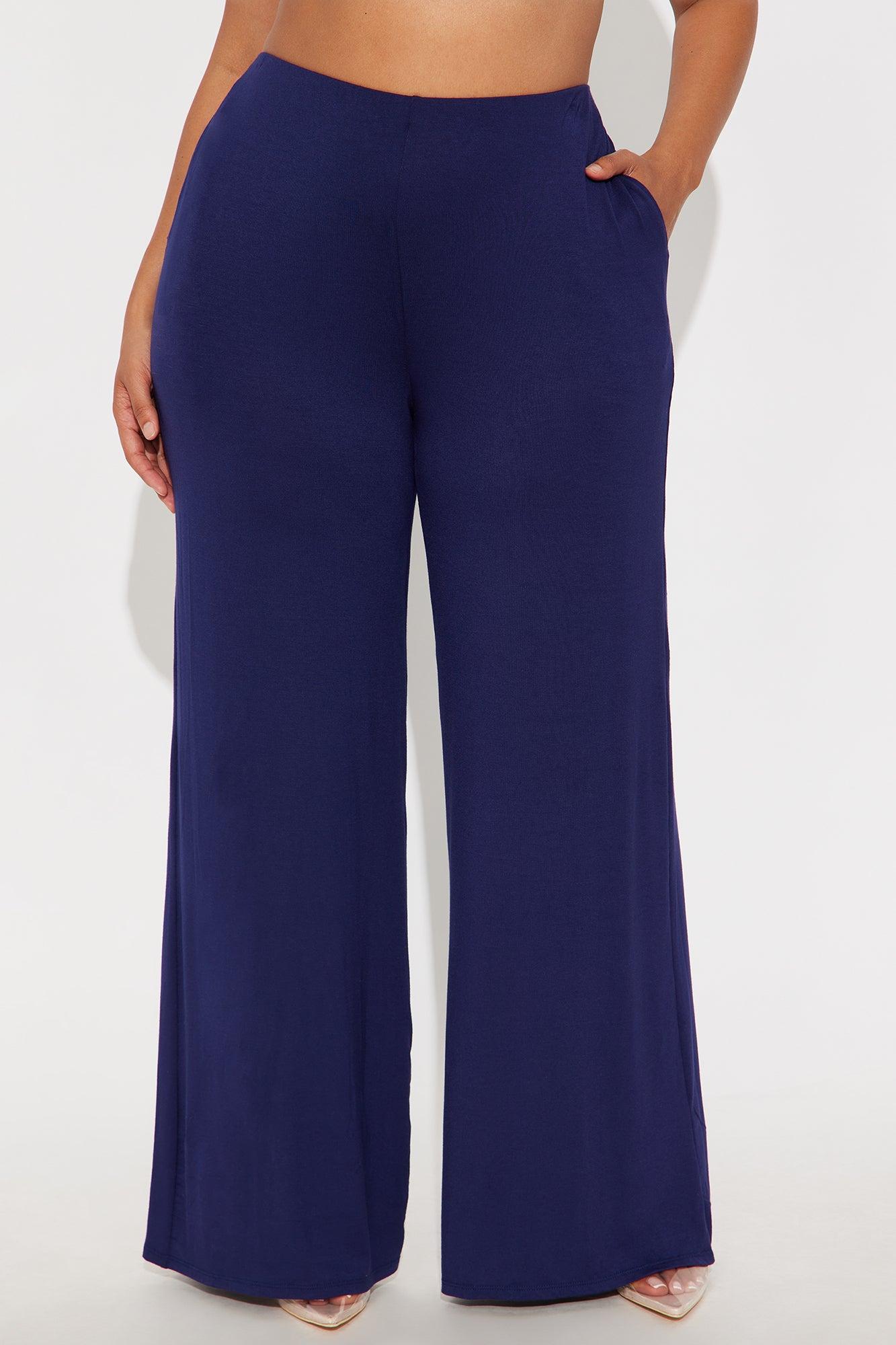 Samaria Easy Jersey Wide Leg Pant 32 - Navy Female Product Image