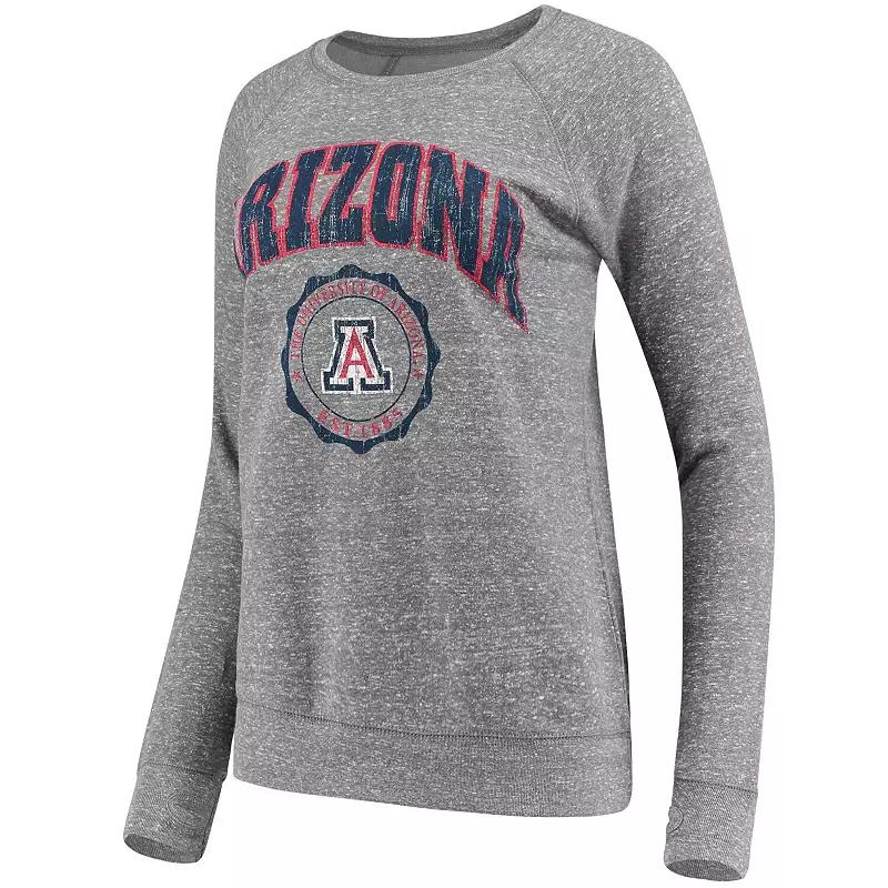 Women's Pressbox Heathered Gray Arizona Wildcats Edith Vintage Knobi Pullover Sweatshirt,  Product Image