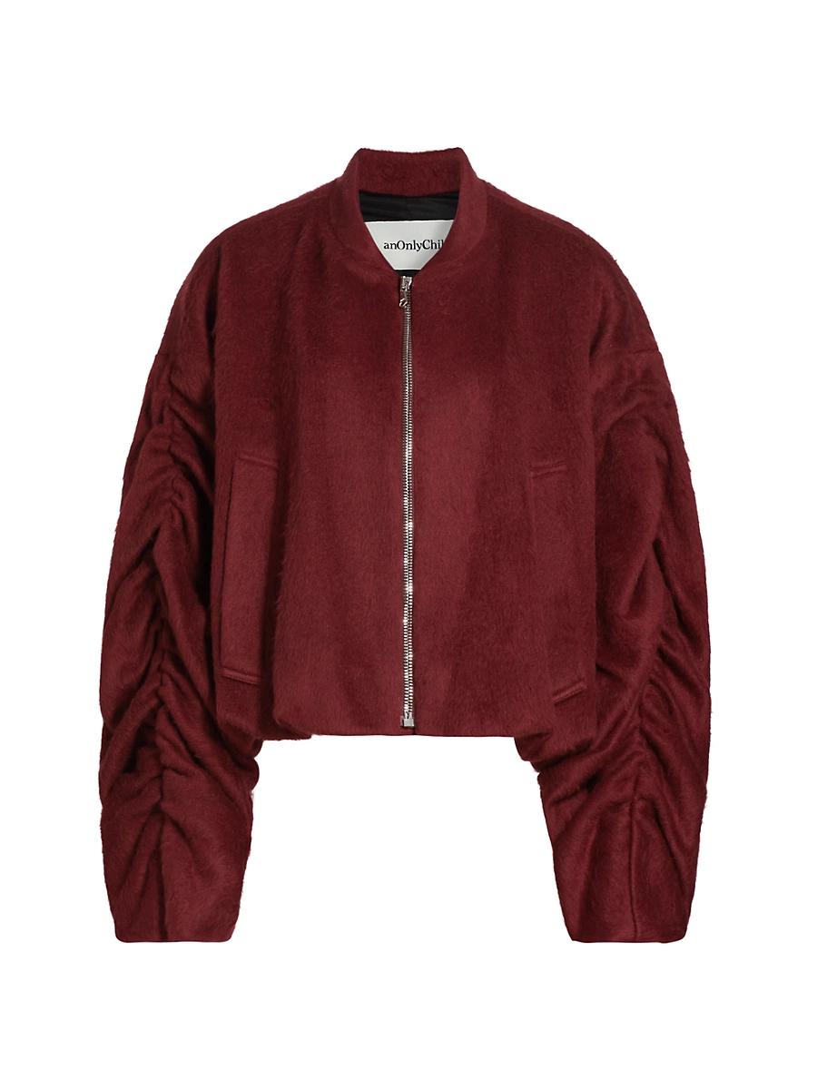 Womens Sanguinetti Wool-Blend Ruched Bomber Jacket Product Image