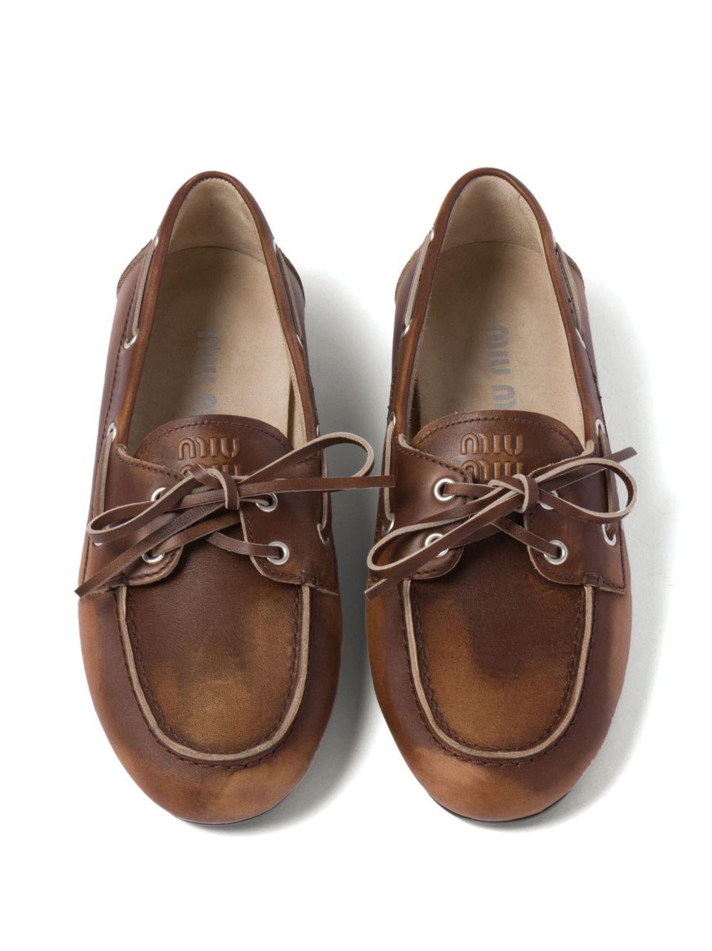 bleached leather loafers Product Image