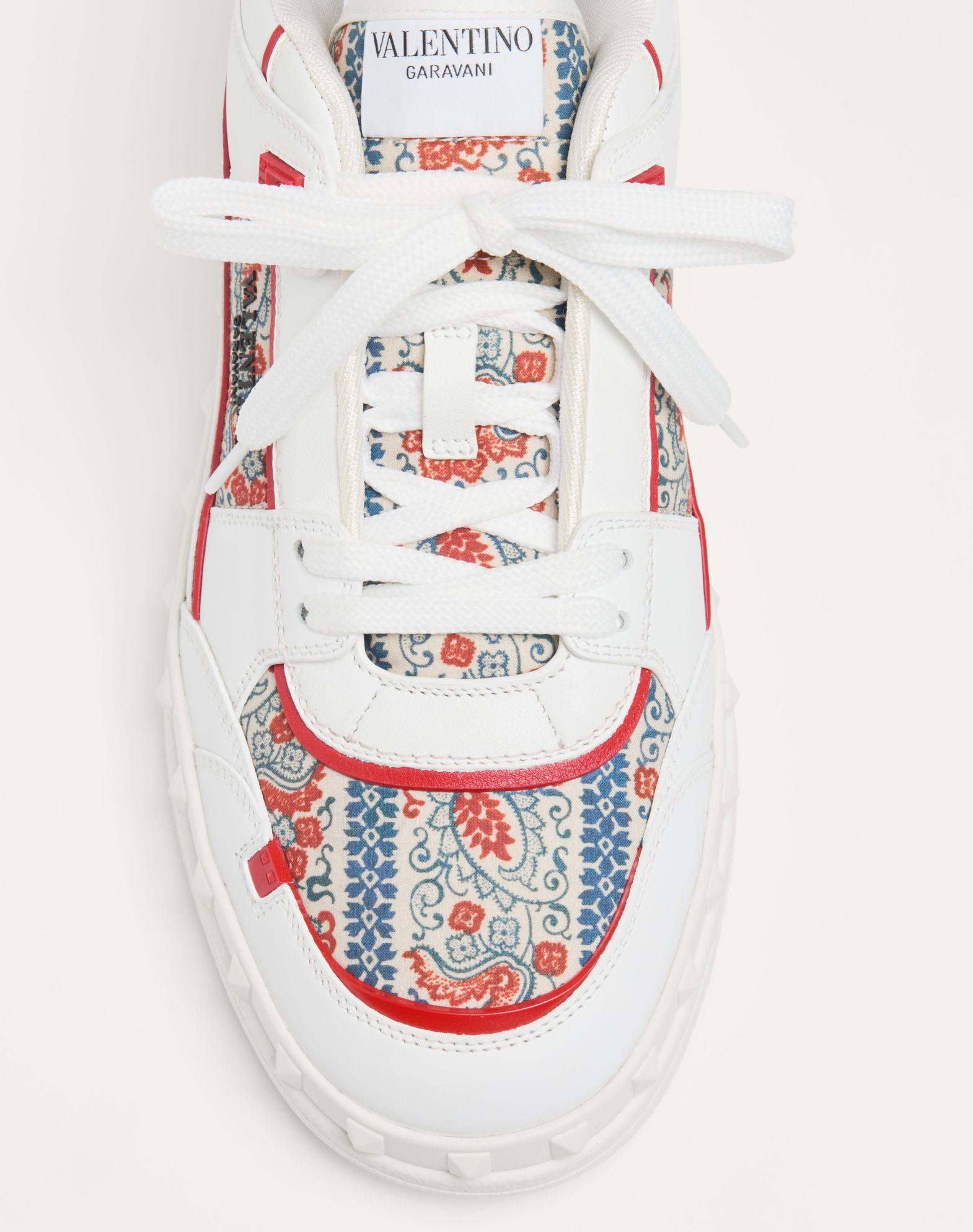 Freedots Low-Top Sneaker In Calfskin And Voyage Imaginaire Fabric Product Image