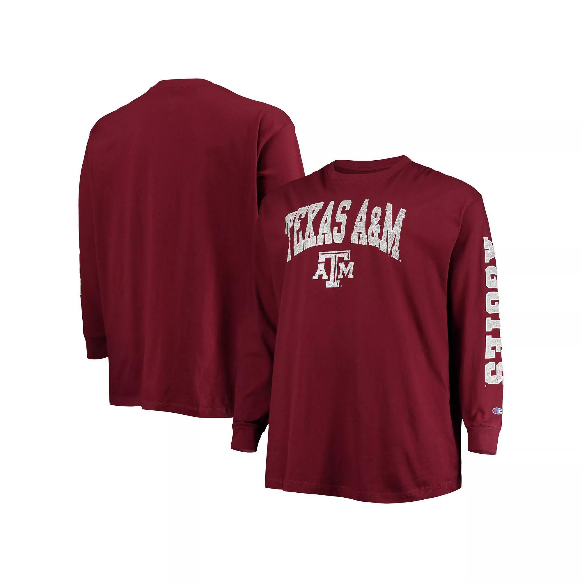 Men's Champion Maroon Texas A&M Aggies Big & Tall 2-Hit Long Sleeve T-Shirt,  Product Image