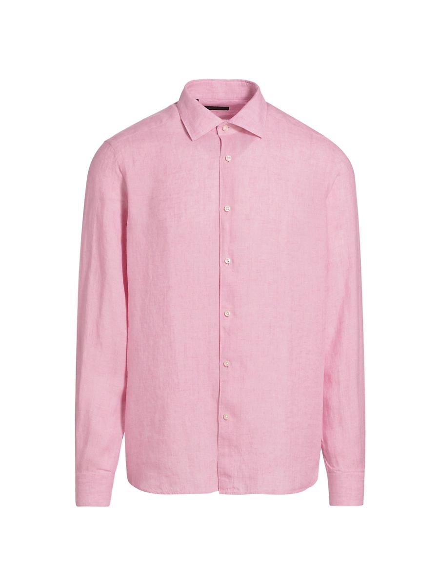 Mens COLLECTION Linen Button-Front Shirt Product Image