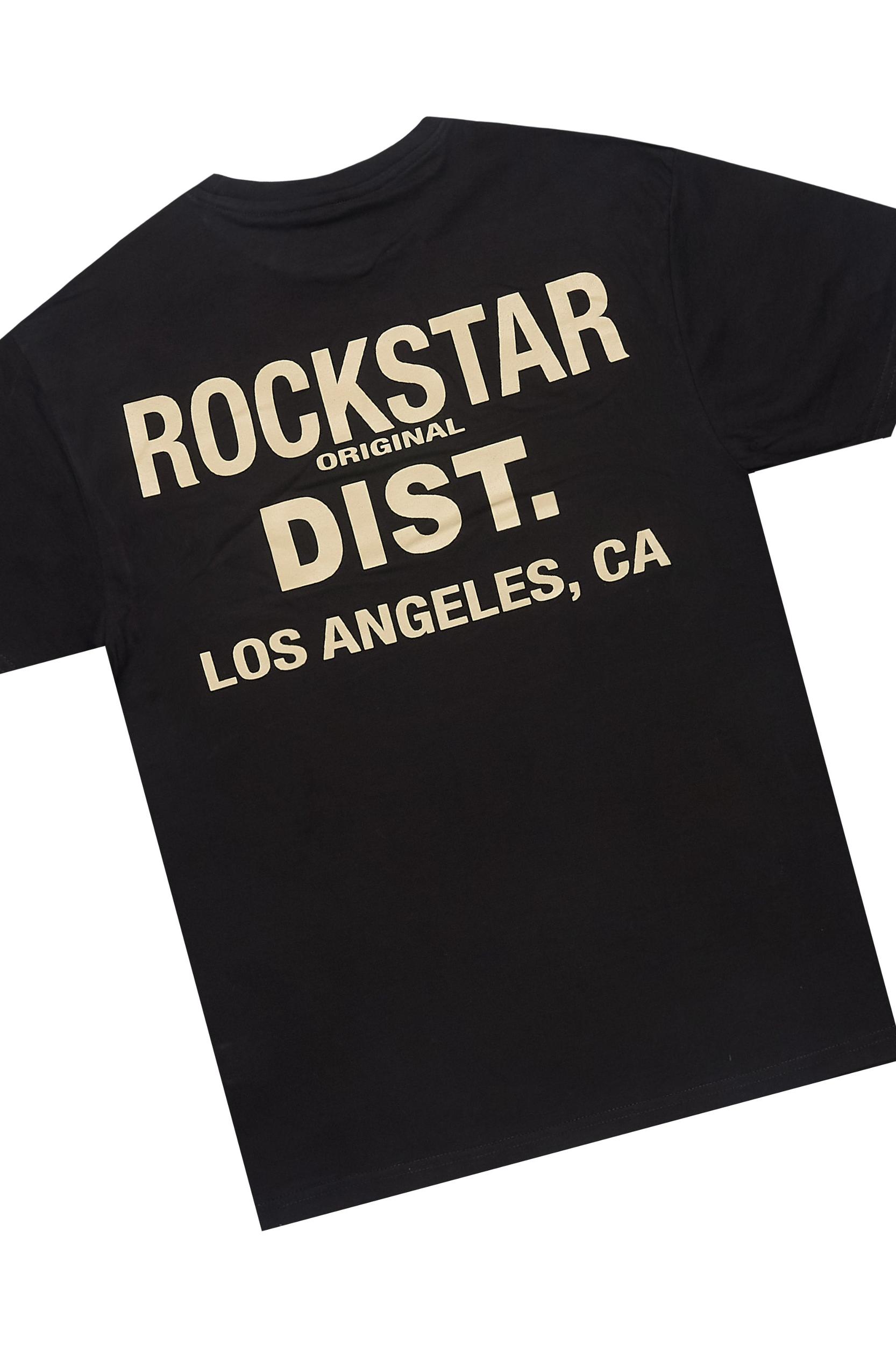 Missy Black/Beige T-Shirt Short Set Female Product Image