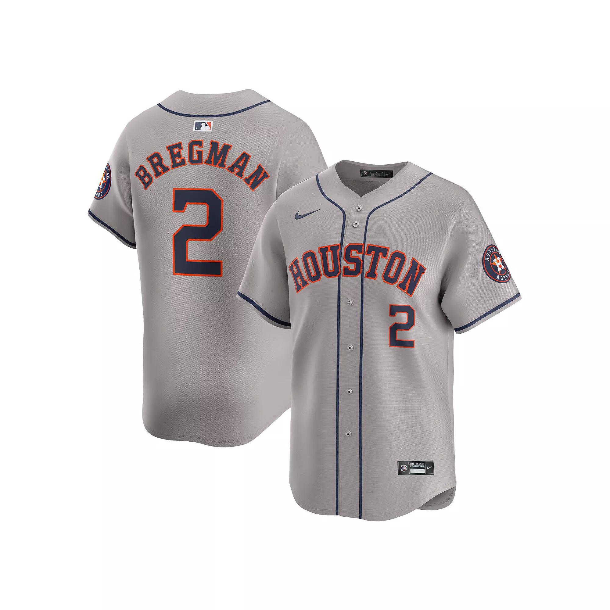 Men's Nike Alex Bregman Gray Houston Astros Away Limited Player Jersey, Size: Small, Grey Product Image