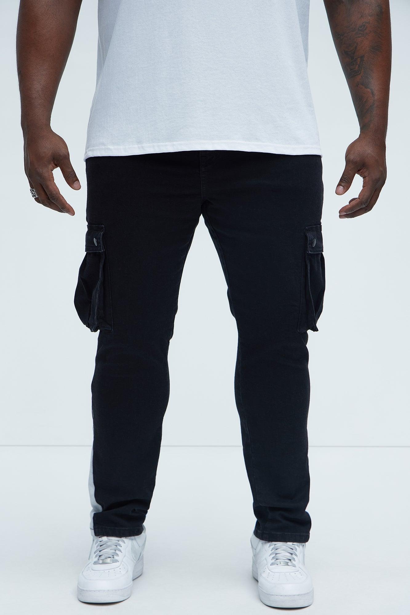 Carried Cargo Slim Jeans - Black Product Image