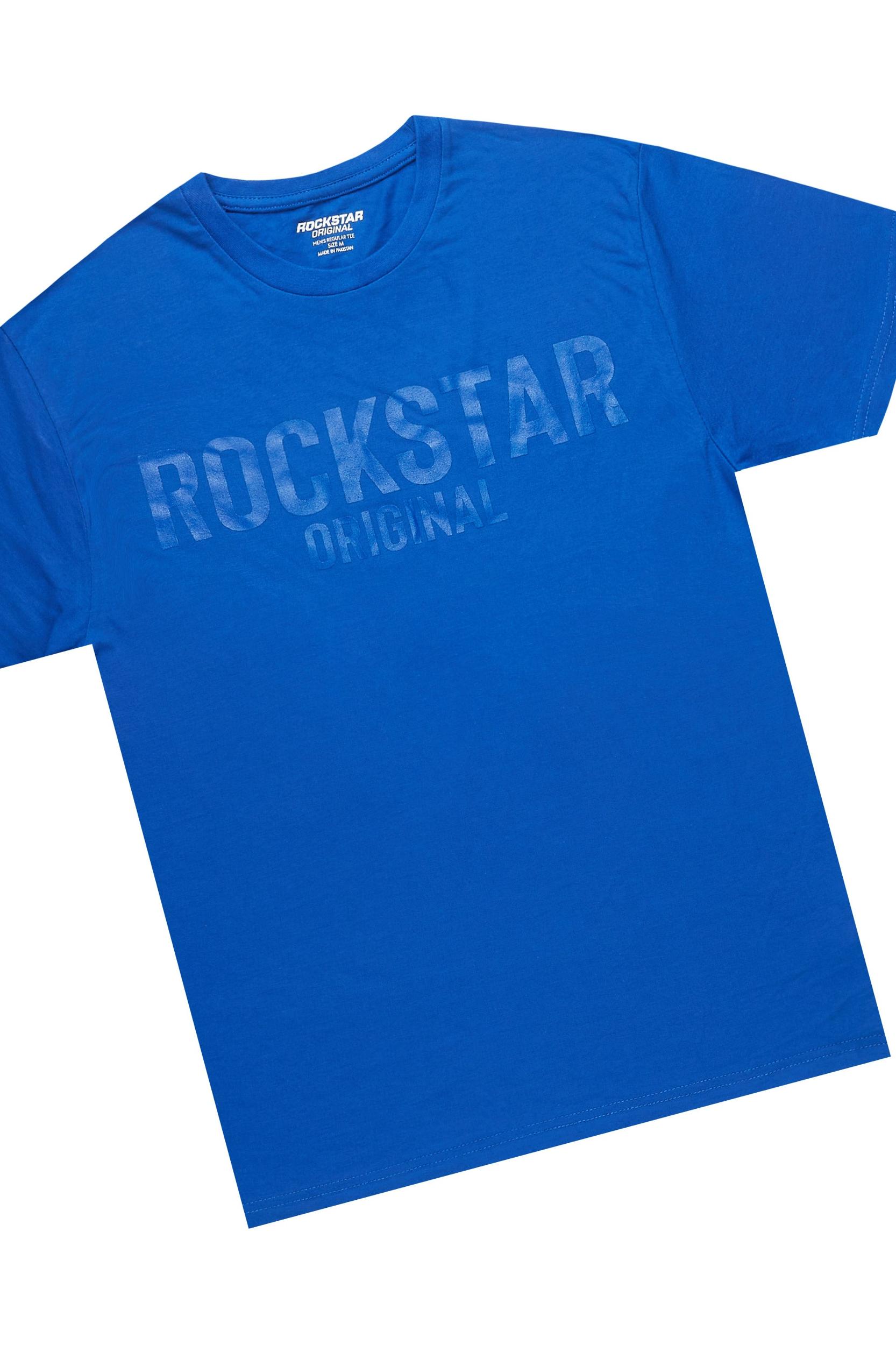Sana Royal Blue T-Shirt/Dag Stacked Flare Jean Set Male Product Image