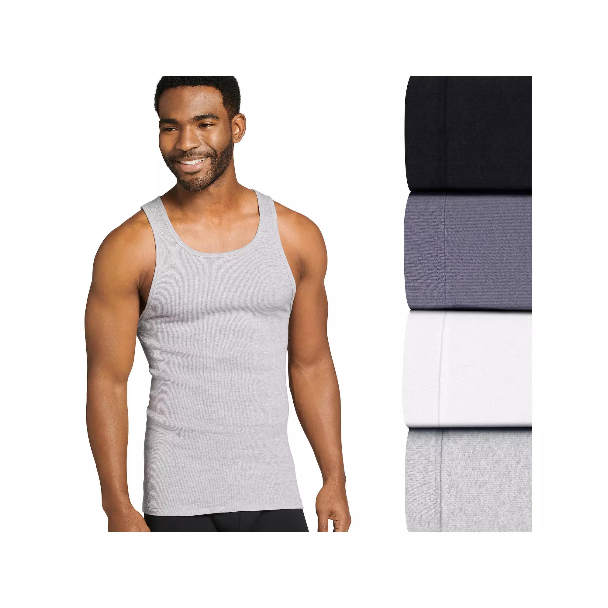 Men's Jockey® 4-Pack Fitted Cotton A-Shirt Tank Undershirt,  Product Image