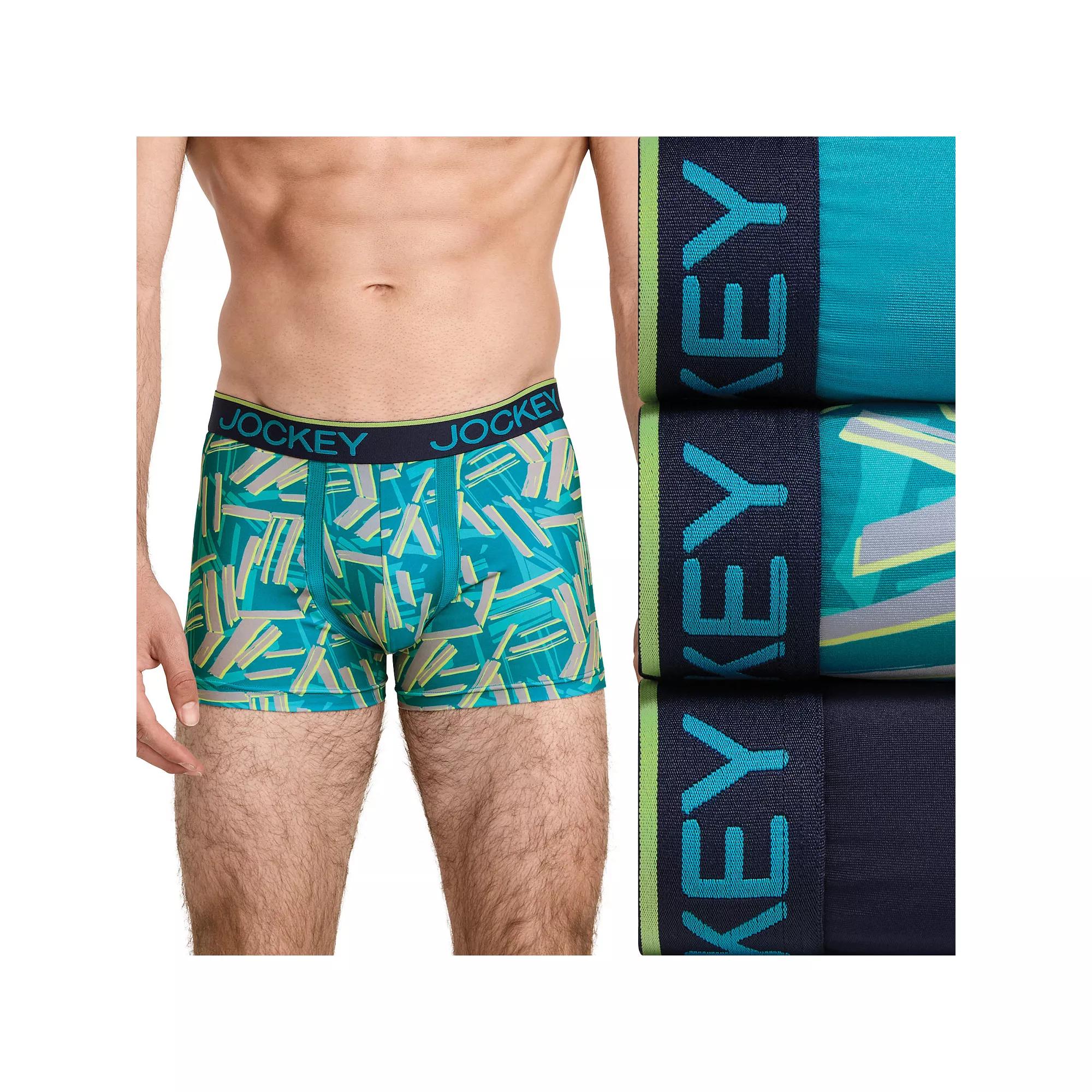 Men's Jockey® 3-pack Chafe Proof Pouch Microfiber Trunk, Size: Large, Blue Team Product Image